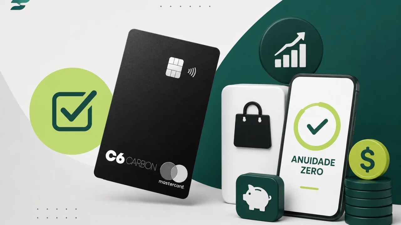 Cartão C6 Carbon com anuidade zero: quais gastos ou investimentos podem liberar isenção