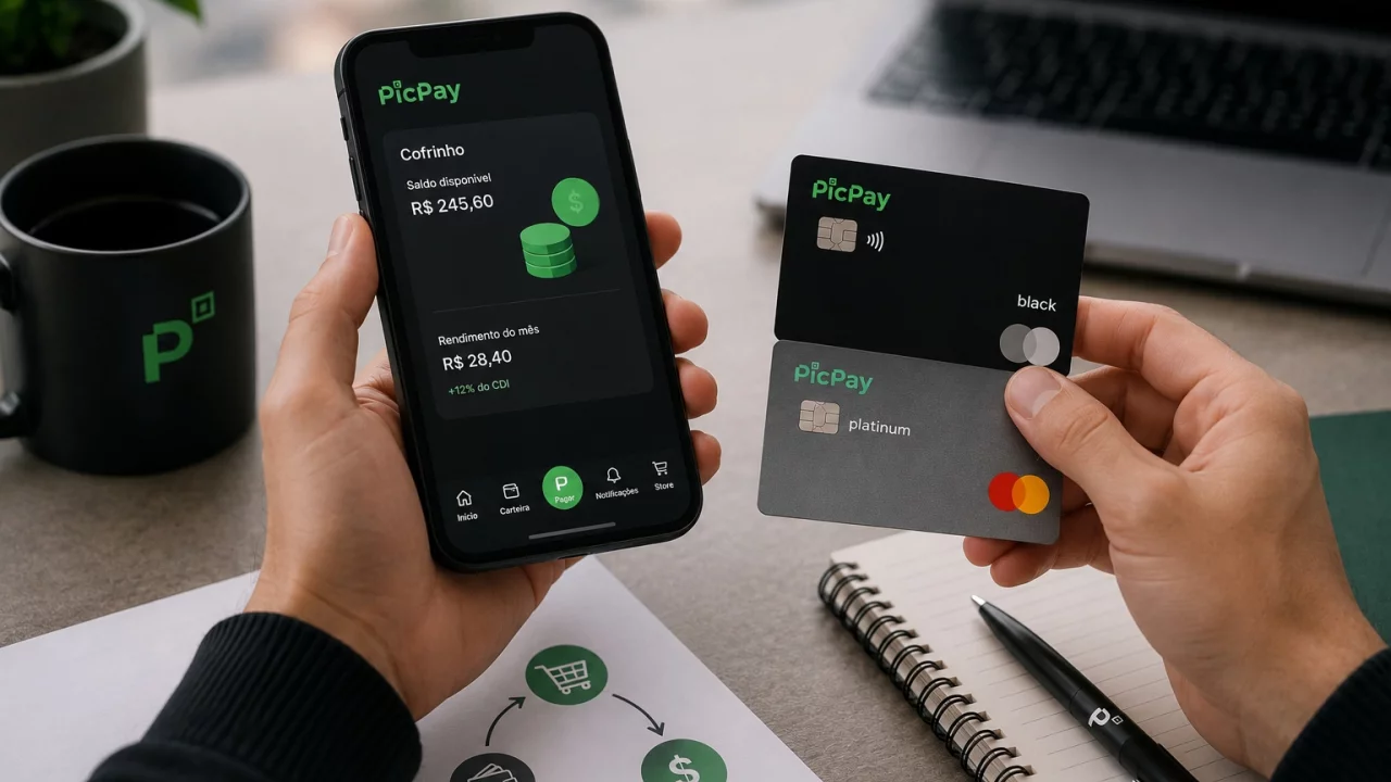 PicPay Card Black ou Platinum com cashback: quando a anuidade pode comer o benefício