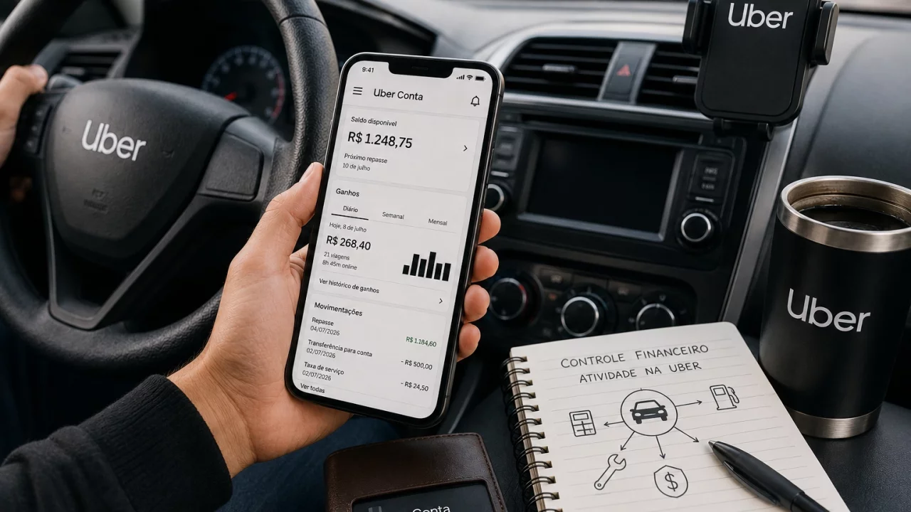 Uber Conta para motoristas: como separar ganhos de corridas e gastos do carro