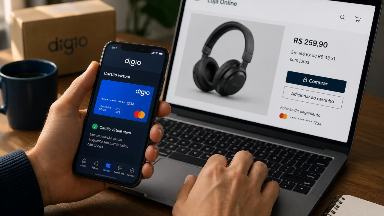 Cartão Digio sem anuidade: como usar o cartão virtual antes do físico chegar