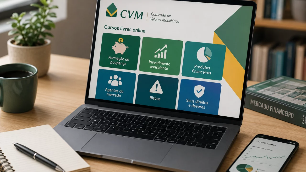 Cursos livres da CVM: como aprender sobre investimentos antes de aplicar dinheiro