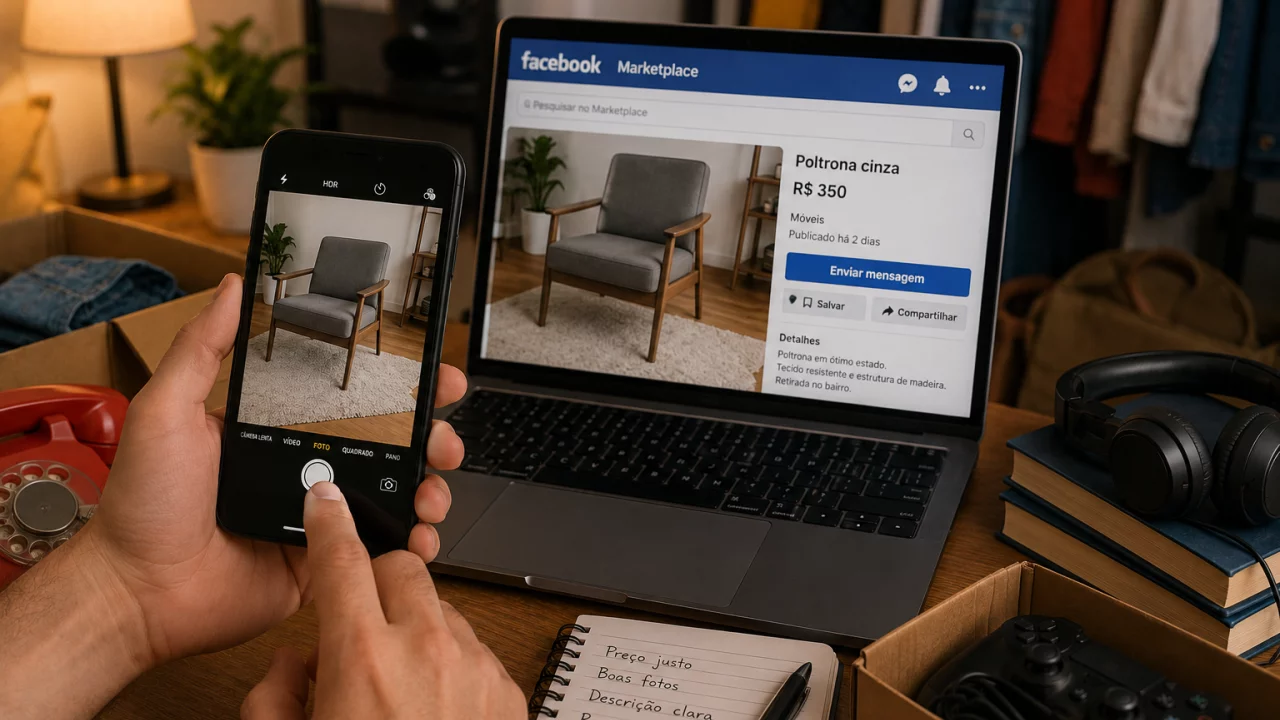 Vender usados no Facebook Marketplace: como transformar objetos parados em renda extra sem cair em g
