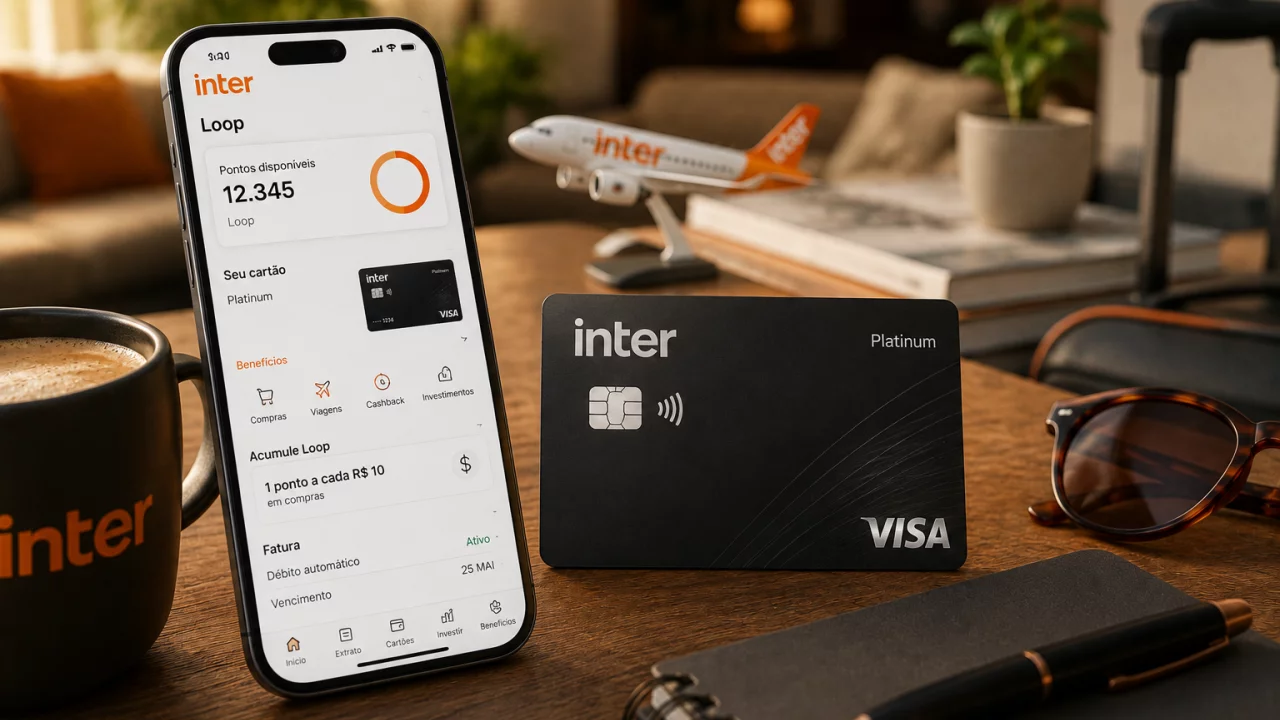 Cartão Inter Platinum sem anuidade: como ganhar pontos Loop e trocar por cashback ou milhas