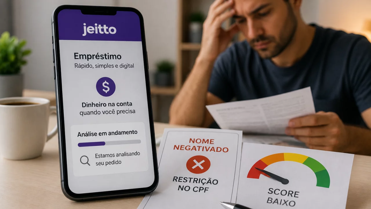 Empréstimo Jeitto para negativado: estar com o nome sujo impede ou apenas muda a análise?