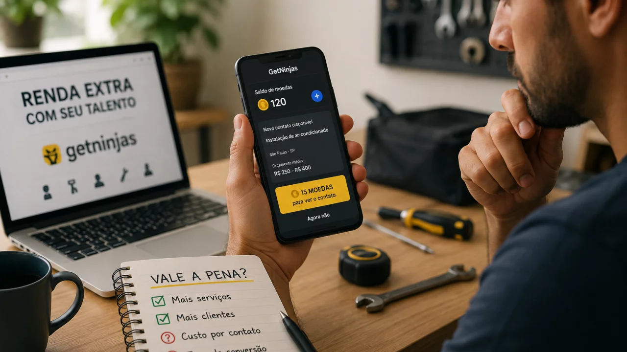 GetNinjas para renda extra: vale pagar moedas para liberar contatos de clientes?