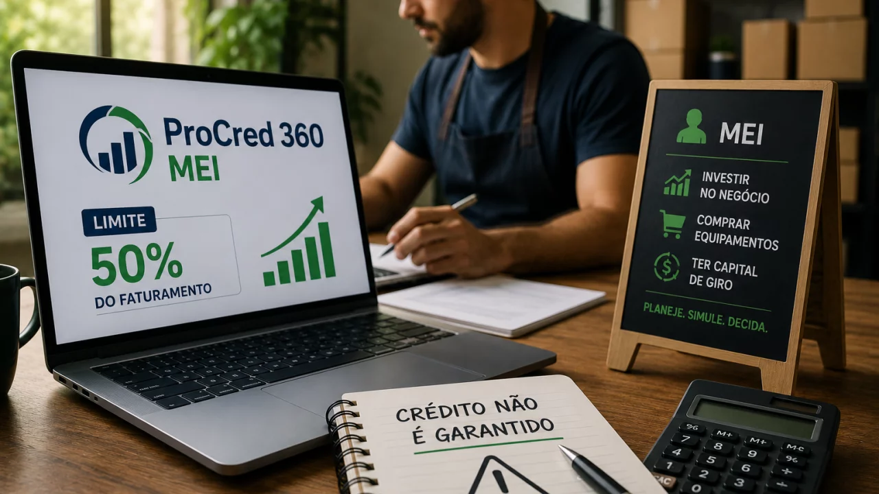 ProCred 360 para MEI em 2026: limite subiu para 50% do faturamento, mas crédito não é garantido