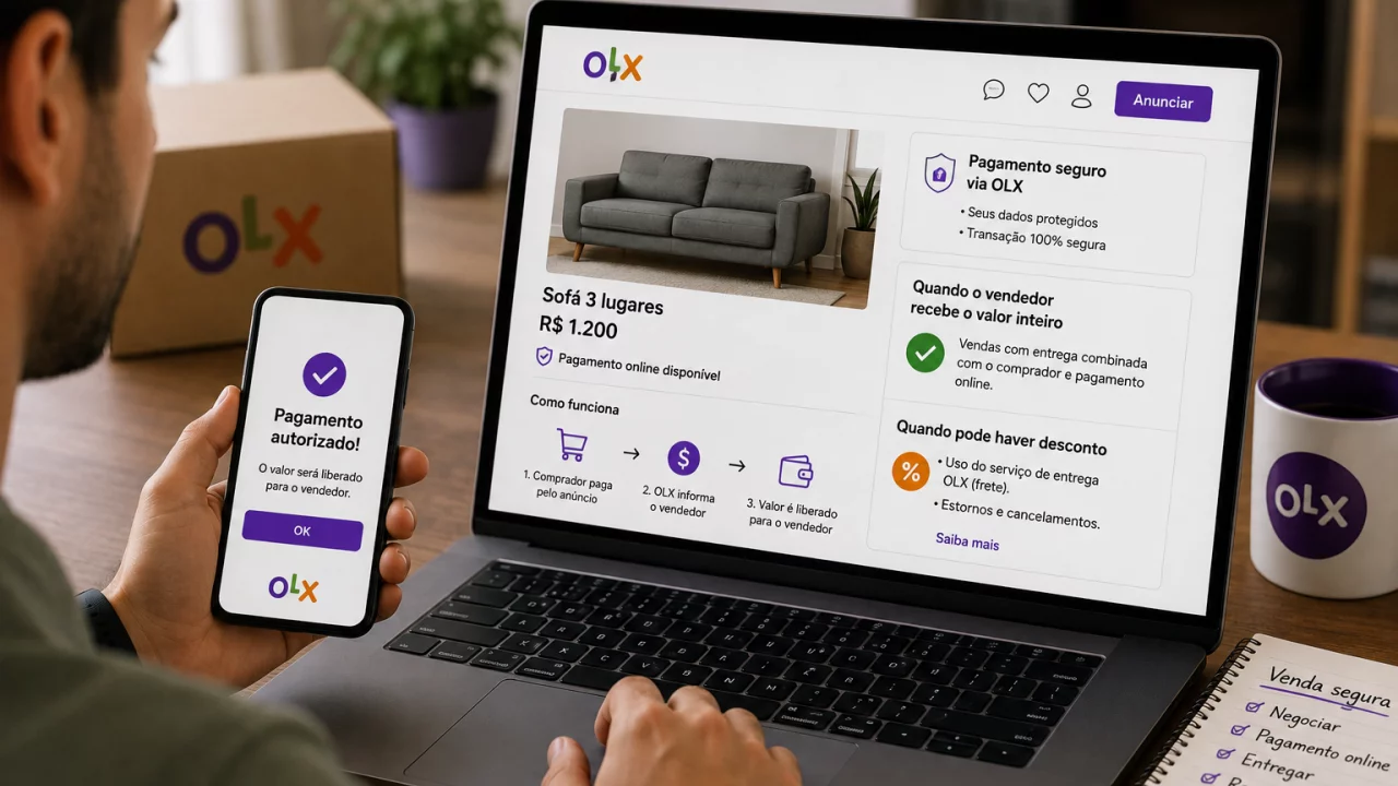 Vender pela OLX com pagamento online tem taxa? Entenda quando o vendedor recebe o valor inteiro e qu