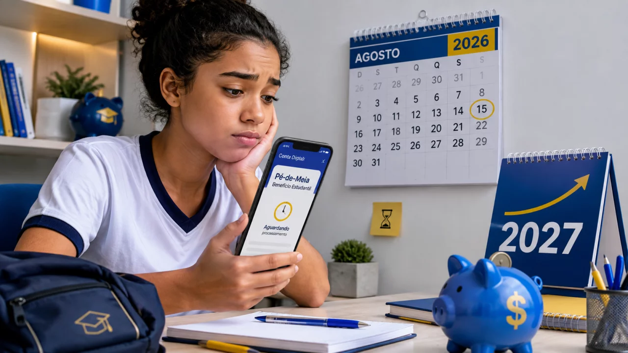 Pé-de-Meia 2026 não caiu em agosto? Por que a parcela pode aparecer em outra janela e até em 2027