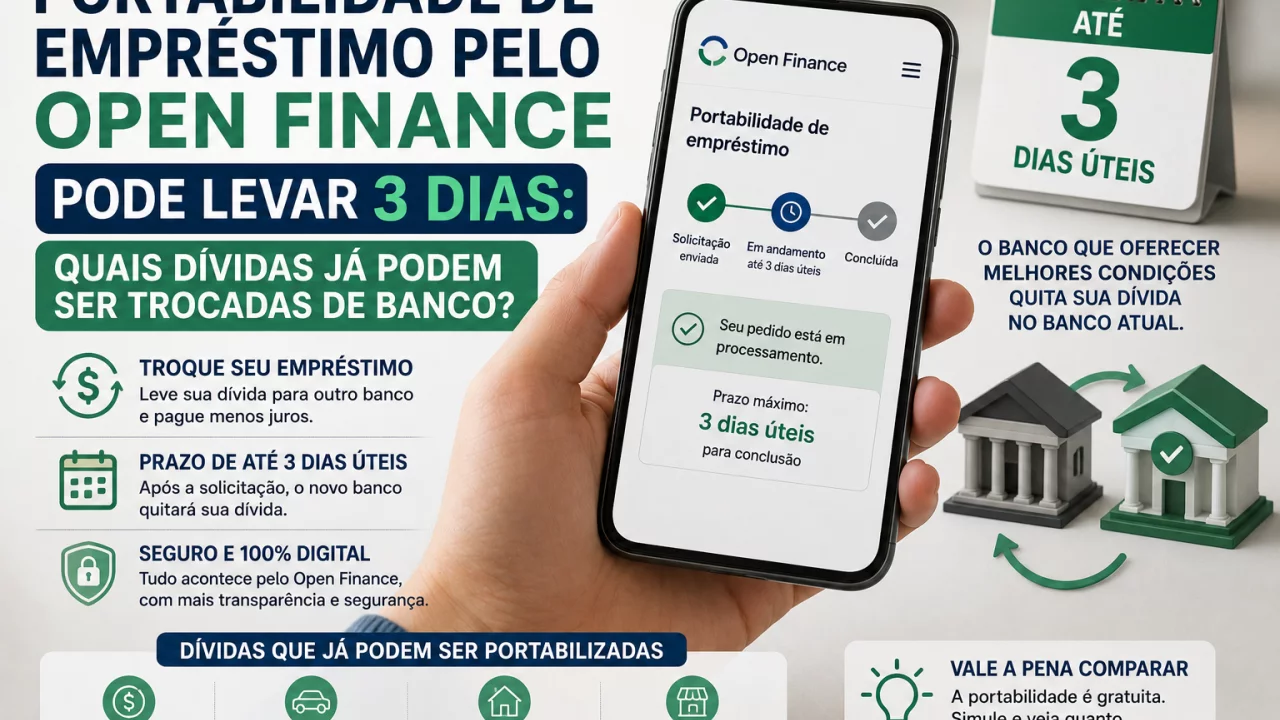 Portabilidade de empréstimo pelo Open Finance pode levar 3 dias: quais dívidas já podem ser trocadas