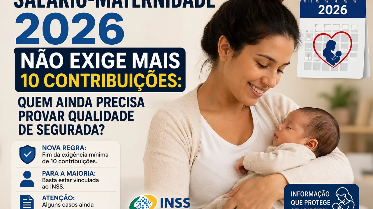 Salário-maternidade 2026 não exige mais 10 contribuições: quem ainda precisa provar qualidade de seg