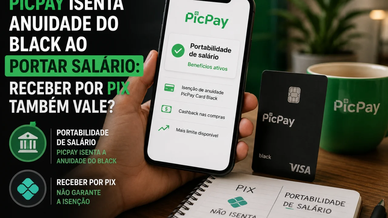 PicPay isenta anuidade do Black ao portar salário: receber por Pix também vale?