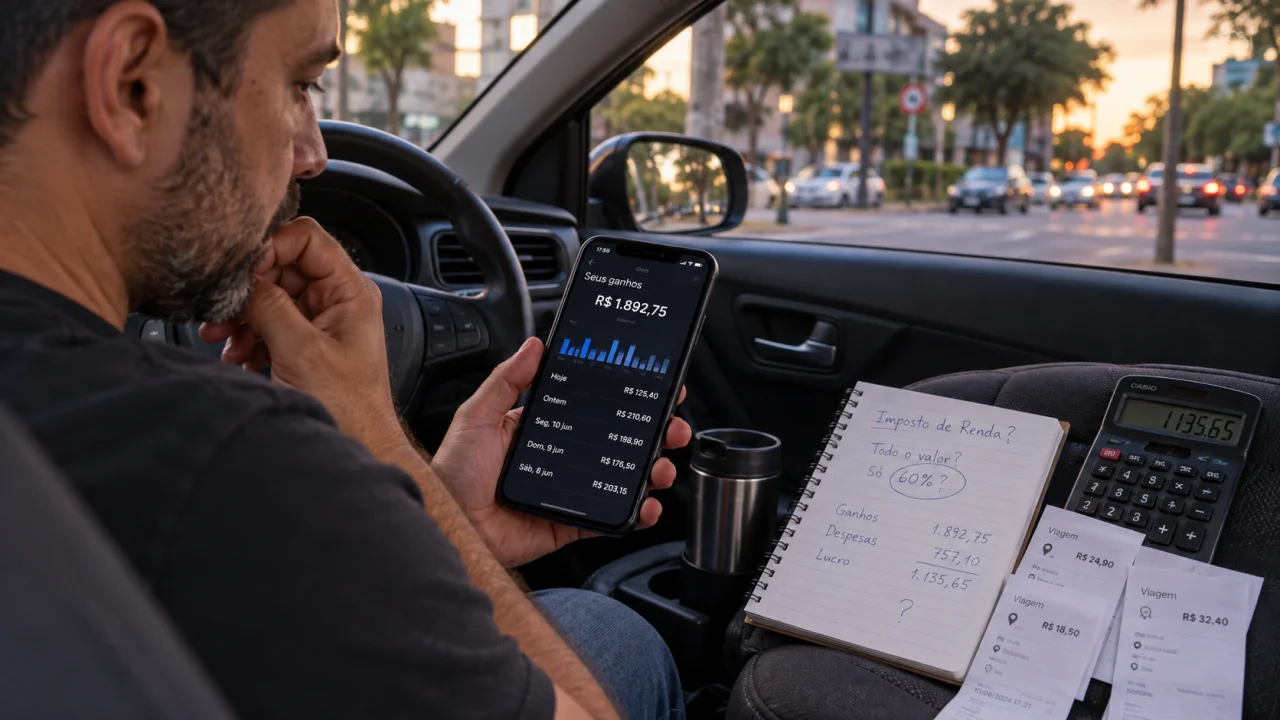 Motorista de Uber e 99 paga IR sobre todo o valor recebido ou só sobre 60%?
